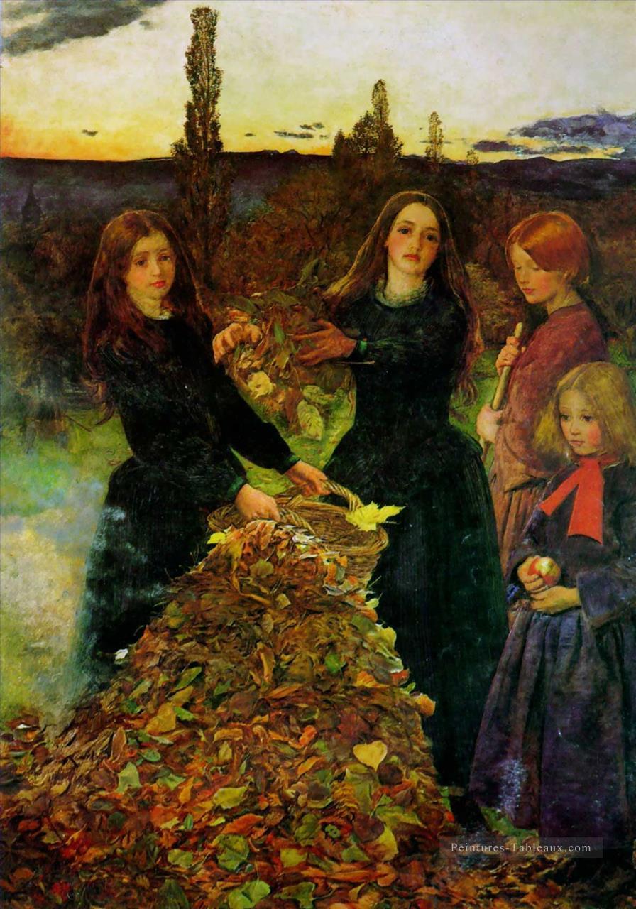 feuilles d’automne préraphaélite John Everett Millais Peintures à l'huile